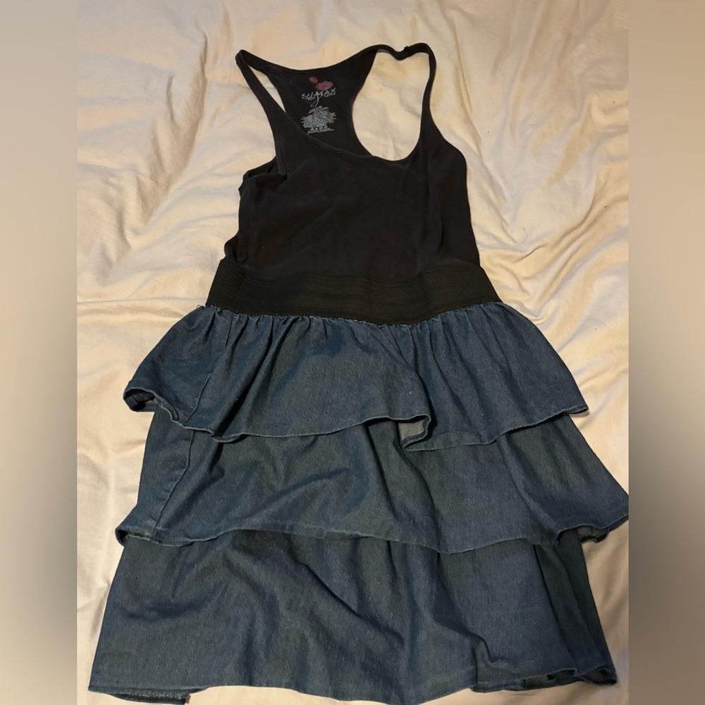 Miley Cyrus & Max Azria Black Tank Top jean dress